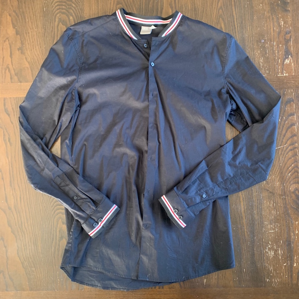 ASOS button up black shirt size 2XL longline